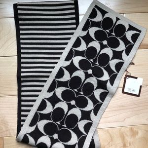 NWT Coach Merino wool brown and cream scarf 🧣